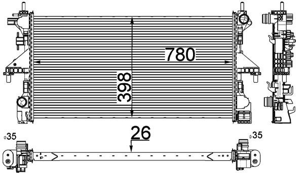 Радіатор основний Mahle Original CR808000P ціна, від 109.84 USD