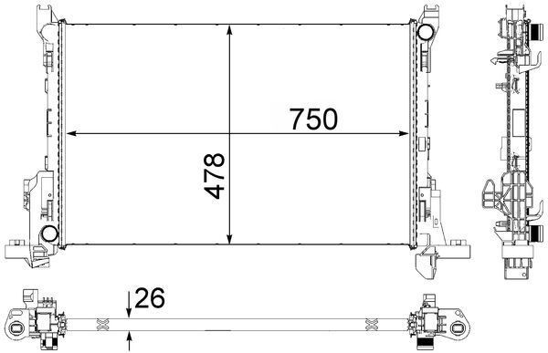 CR84000P Mahle Original Радіатор охолодження двигуна