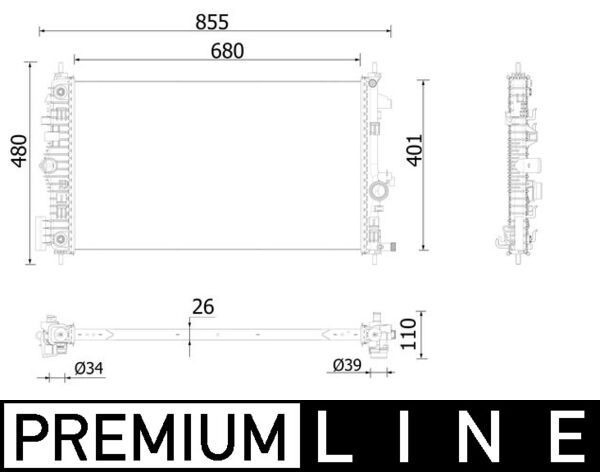 CR928000P Mahle Original Радіатор охолодження двигуна