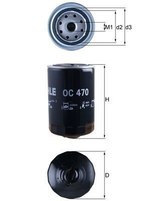 Масляний фільтр двигуна Mahle Original OC470 ціна, від 9.95 USD
