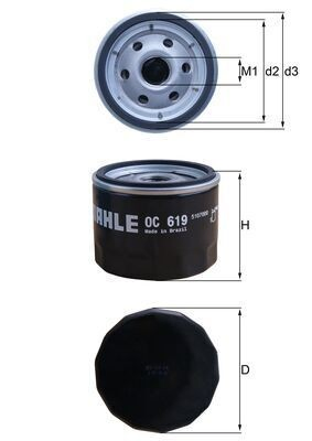 Масляний фільтр OC619 Mahle Original