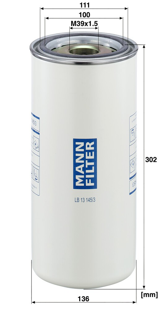 Фільтр осушувача повітря (вологомастиловідділювача) (TRUCK) Mann-Filter LB131453 ціна, від 78.57 USD