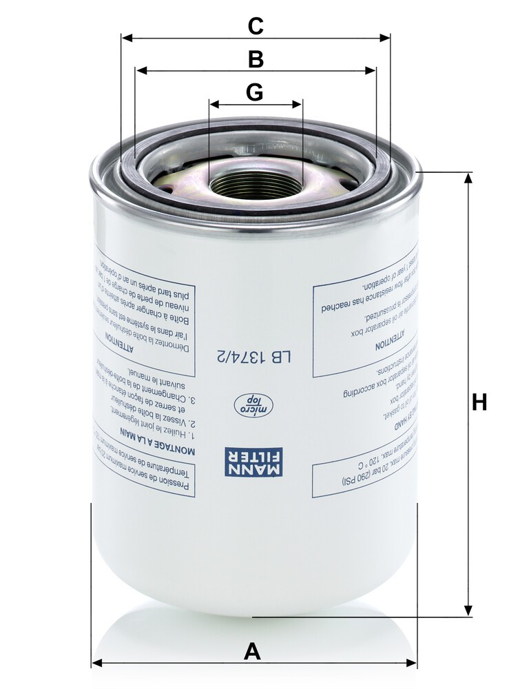 LB13742 Mann-Filter Фільтр осушувача повітря (вологомастиловідділювача) (TRUCK)