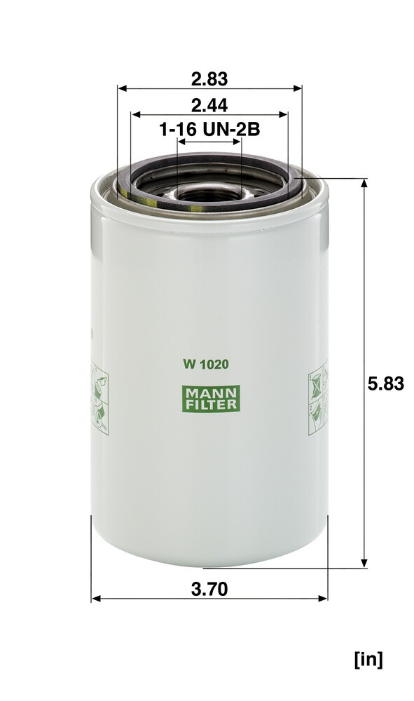 Масляний фільтр двигуна Mann-Filter W1020 ціна, від 27.79 USD