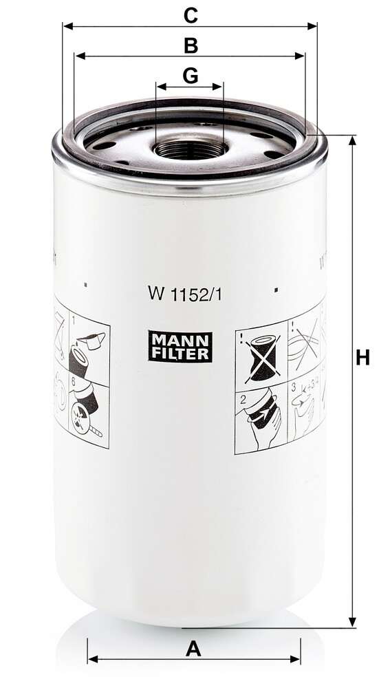Масляний фільтр двигуна Mann-Filter W11521 ціна, від 55.58 USD