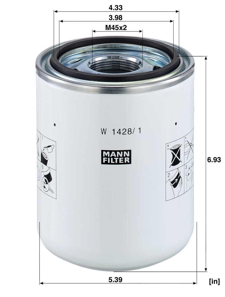 Фільтр гідравлічної системи W14281 Mann-Filter