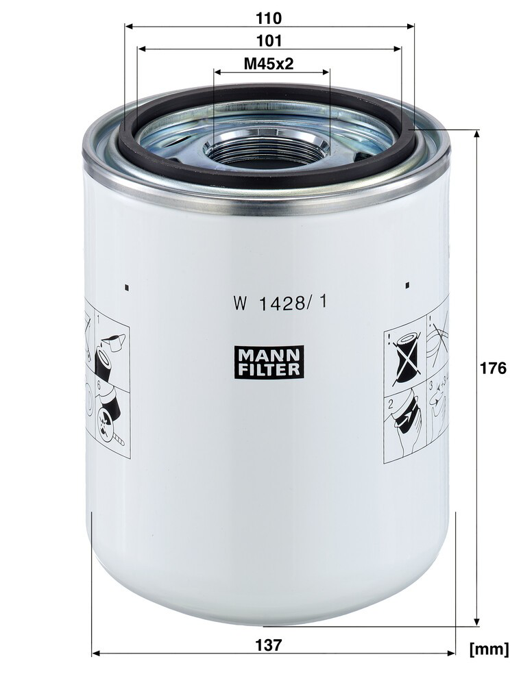 W14281 Mann-Filter Фільтр гідравлічної системи