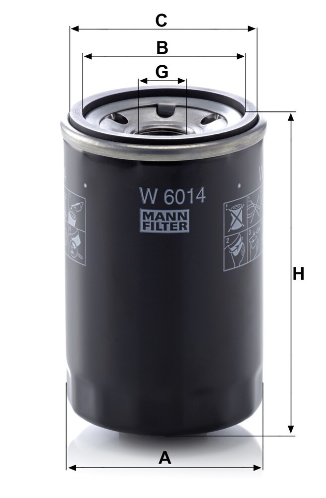 Масляний фільтр двигуна Mann-Filter W6014 ціна, від 24.46 USD