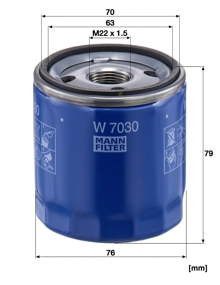 Масляний фільтр двигуна Mann-Filter W7030 ціна, від 11.07 USD