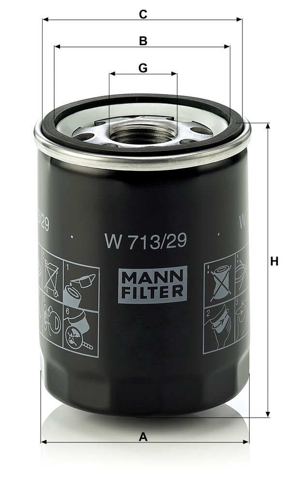 Масляний фільтр двигуна Mann-Filter W71329 ціна, від 17.60 USD
