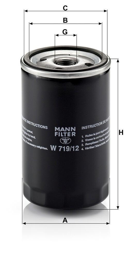 Масляний фільтр двигуна Mann-Filter W71912 ціна, від 5.62 USD