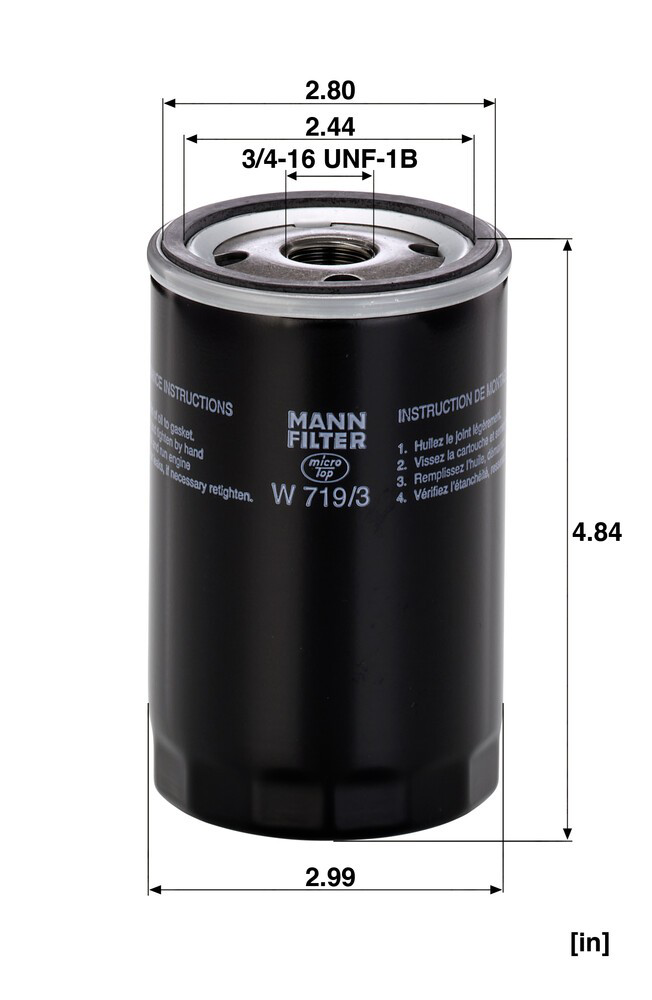 Масляний фільтр двигуна Mann-Filter W7193 ціна, від 5.62 USD