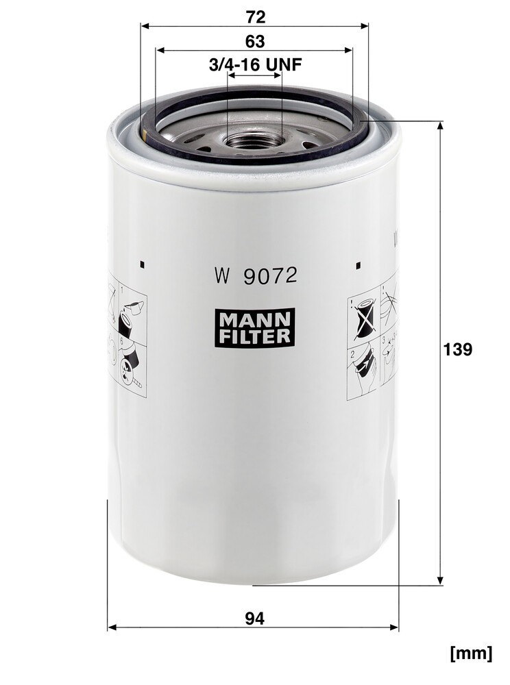 Купити W9072 Mann-Filter Фільтр очищення масла відцентровий