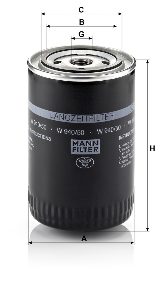W94050 Mann-Filter Фільтр масла