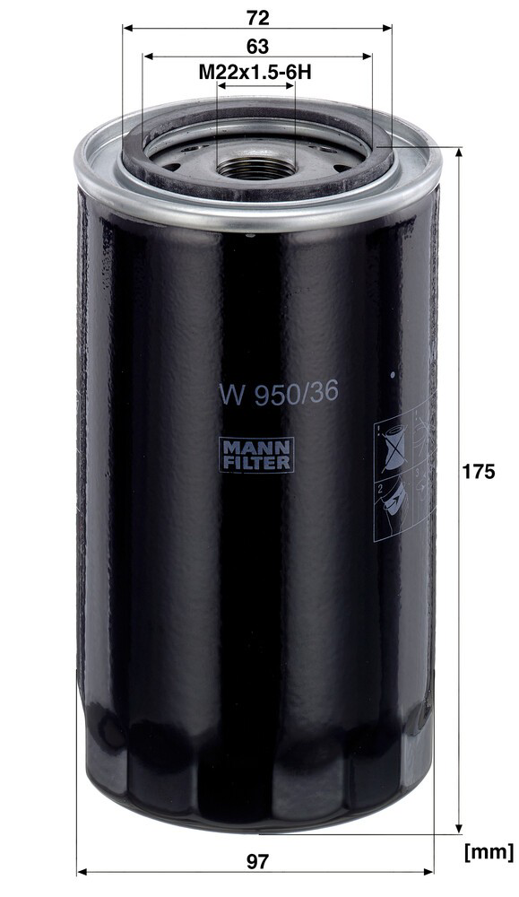 Масляний фільтр двигуна Mann-Filter W95036 ціна, від 14.93 USD