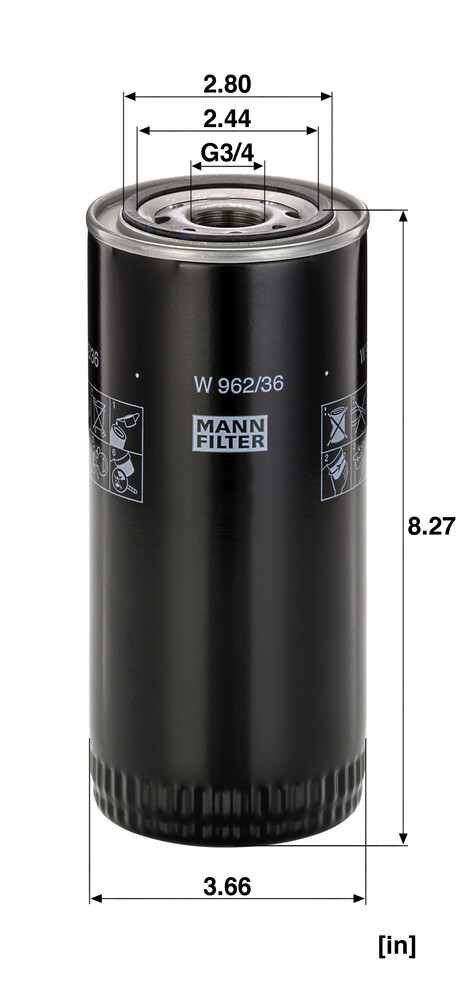 W96236 Mann-Filter Фільтр масла