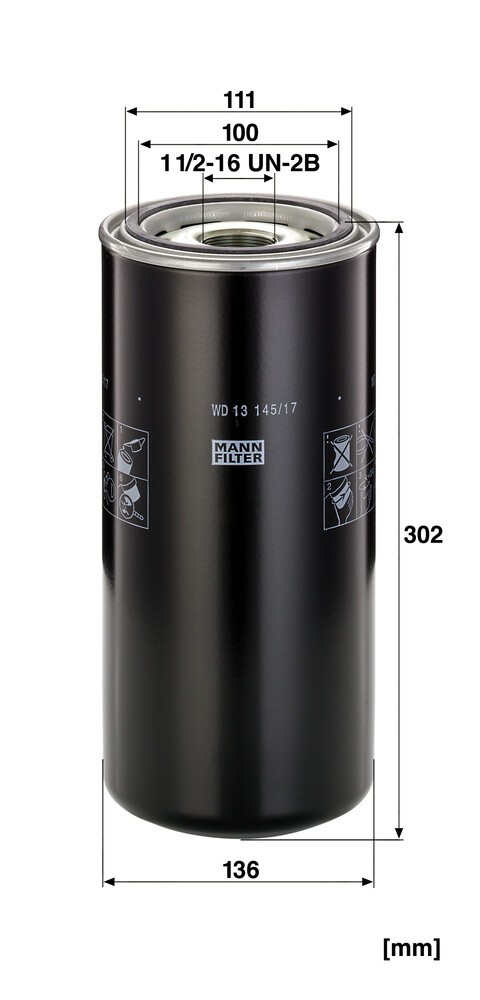 Масляний фільтр двигуна Mann-Filter WD1314517 ціна, від 109.20 USD
