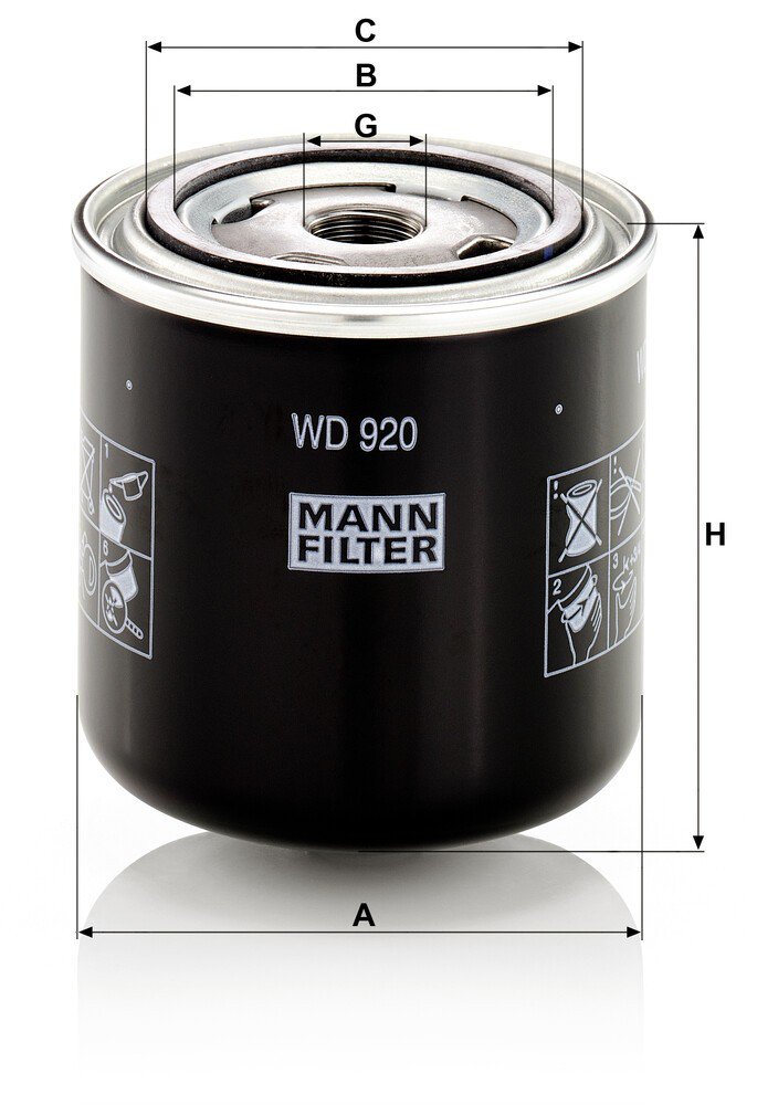 Фільтр гідравлічної системи Mann-Filter WD920 ціна, від 15.15 USD