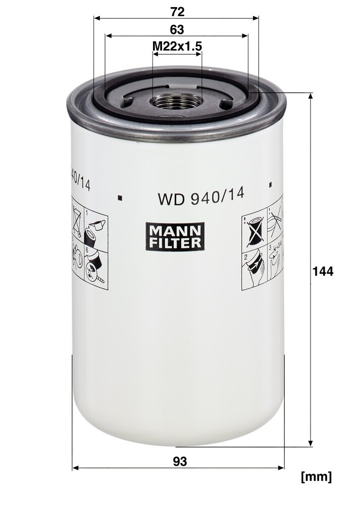 WD94014 Mann-Filter Фільтр масла