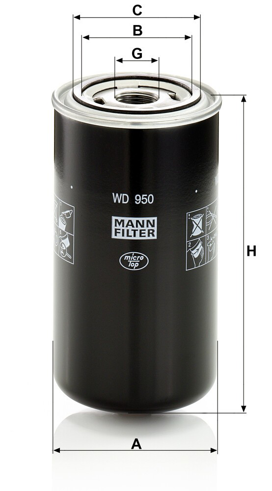 Купити WD950 Mann-Filter Фільтр гідравлічної системи