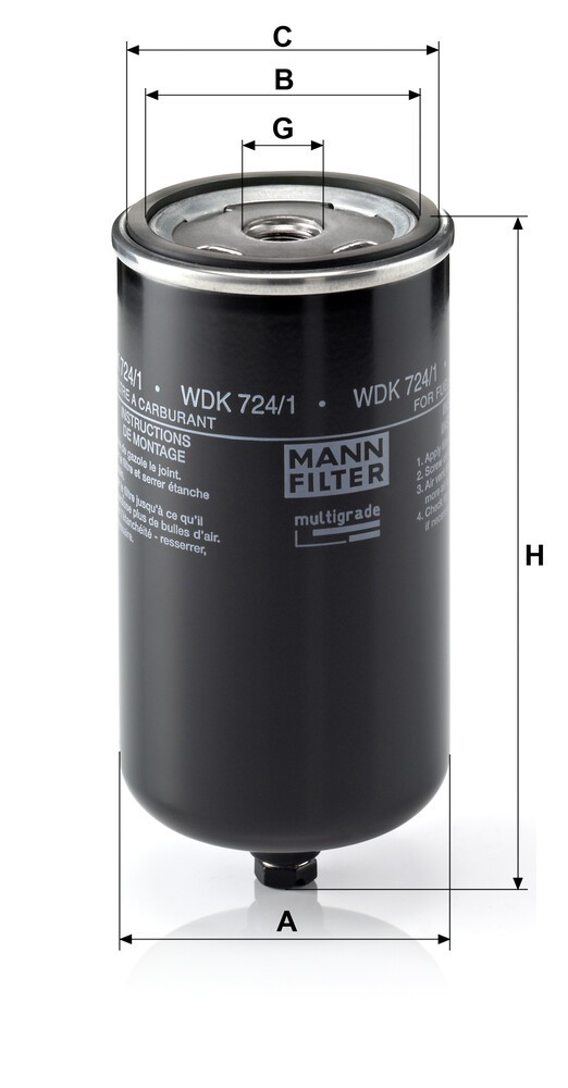 Фільтр тонкого очищення палива Mann-Filter WDK7241 ціна, від 16.11 USD