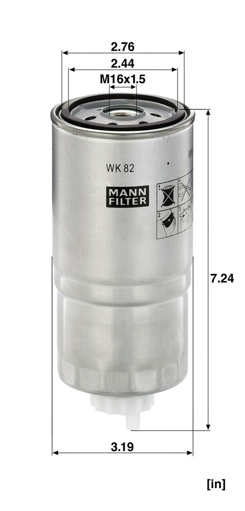 Фільтр тонкого очищення палива Mann-Filter WK82 ціна, від 29.27 USD