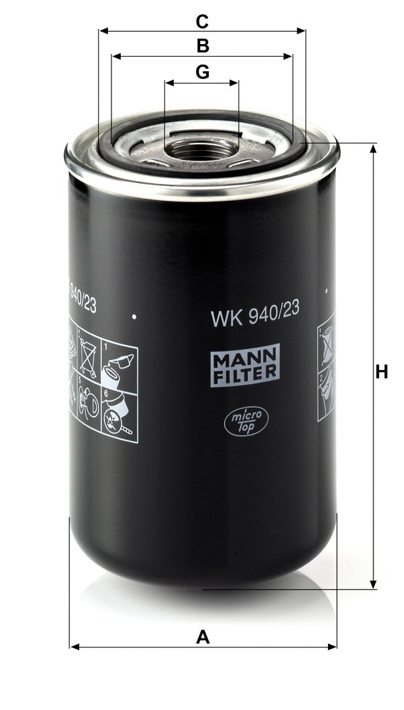 Фільтр тонкого очищення палива Mann-Filter WK94023 ціна, від 26.36 USD