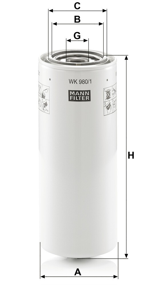 Фільтр тонкого очищення палива Mann-Filter WK9801 ціна, від 21.14 USD