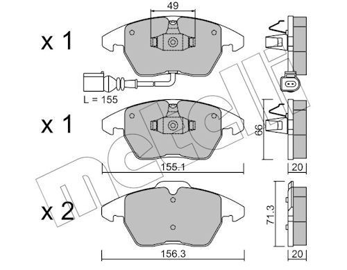 2205480 Metelli Передні гальмівні колодки
