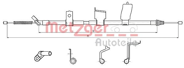Трос ручного гальма задній, лівий Adriauto 2802511