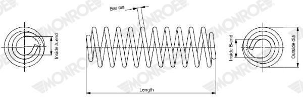 Пружина передня Monroe SE2349 ціна, від 30.85 USD