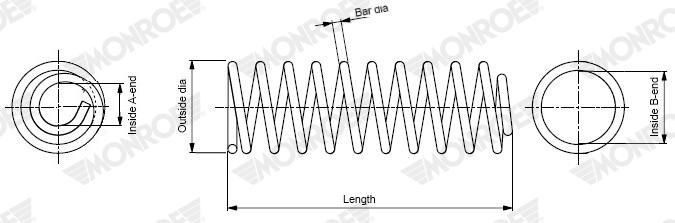 Пружина передня Monroe SP4394 ціна, від 55.22 USD