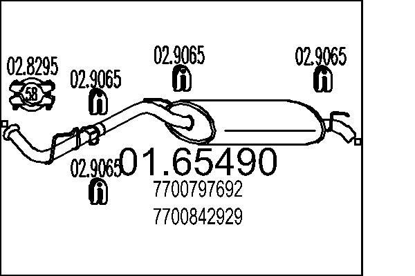 Вихлоп Renault Clio I хетчбек (BC57, 5357) (1990 - 1998) ціна, від 58.24 USD
