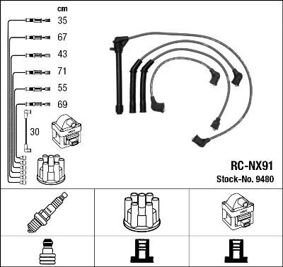 Дроти запалювання NGK 9480 ціна, від 68.43 USD