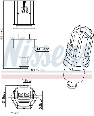 Датчик температури охолоджуючої рідини 207057 Nissens