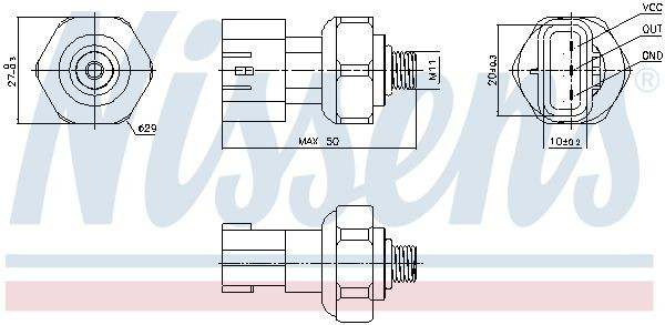 301090 Nissens Датчик тиску