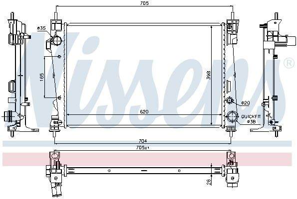 Радіатор основний Nissens 60065 ціна, від 115.50 USD