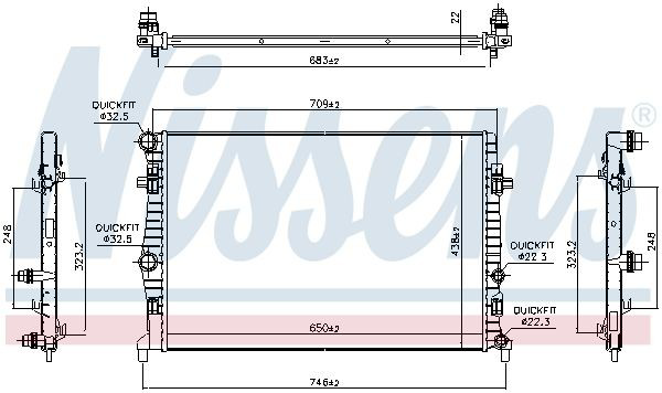 Радіатор основний Nissens 606218 ціна, від 122.71 USD