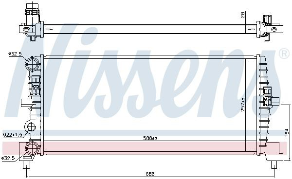 Радіатор охолодження Nissens 606239