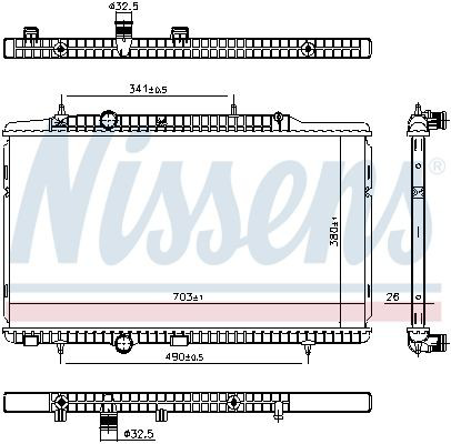 606405 Nissens Радіатор охолодження двигуна