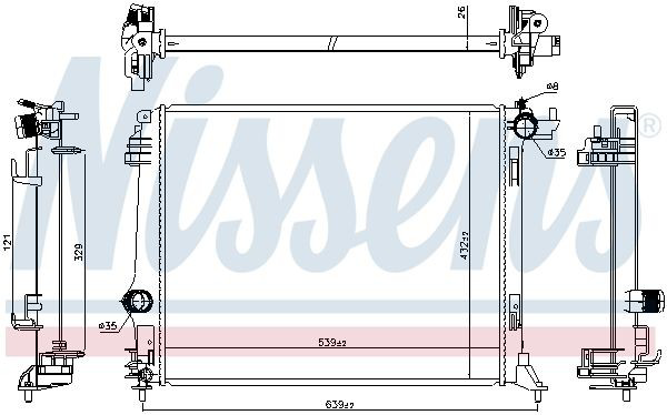 Радіатор основний Nissens 606474 ціна, від 149.46 USD