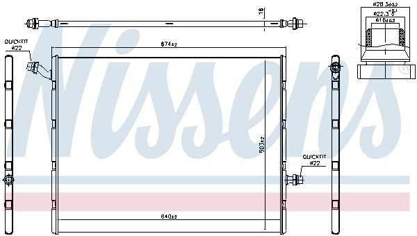 Радіатор охолодження, додатковий Nissens 606497