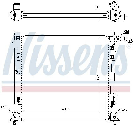 Радіатор основний Nissens 606605 ціна, від 133.23 USD