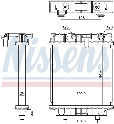 Радіатор охолодження, додатковий Nissens 606644 ціна, від 68.70 USD