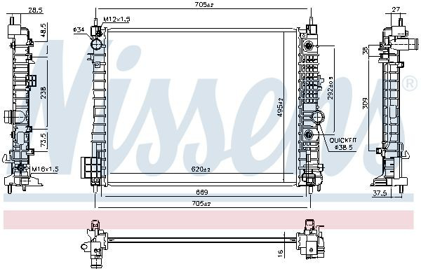 Купити 55L1086 Polcar Радіатор двигуна