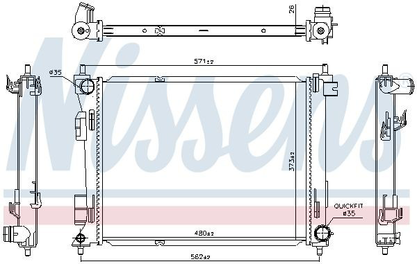Радіатор охолодження Nissens 606731