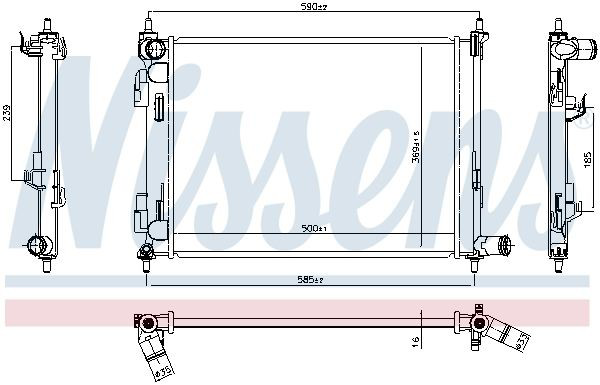 Радіатор основний Nissens 606733 ціна, від 84.90 USD