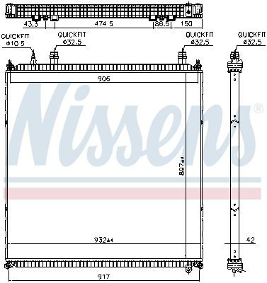 606764 Nissens Радіатор охолодження двигуна, додатковий