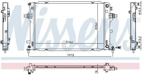 Радіатор основний Nissens 606811 ціна, від 126.19 USD