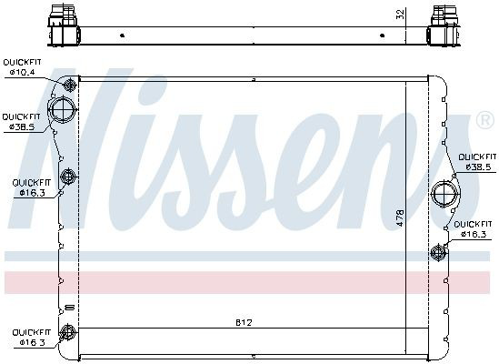 Радіатор основний Nissens 60778 ціна, від 486.44 USD